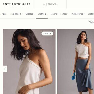 Anthropologie White Pilcro One-Shoulder Tee